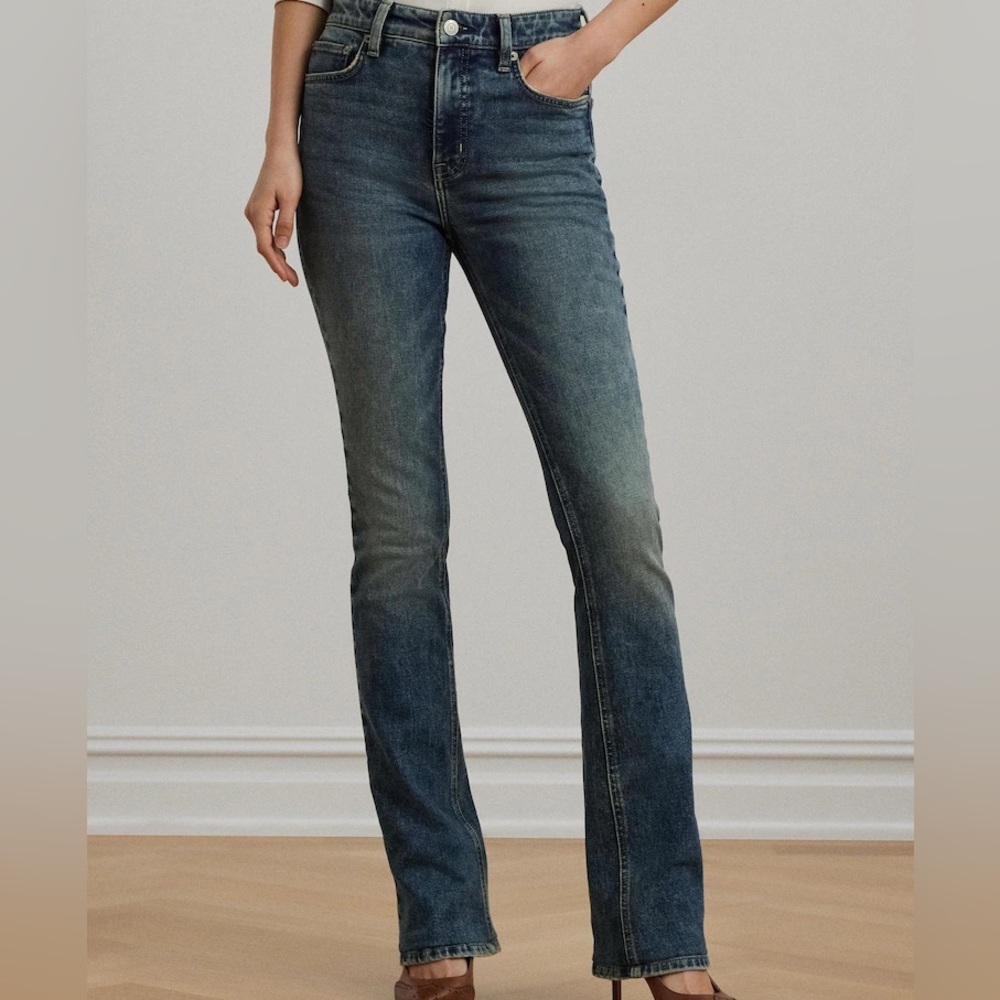 Lauren Jeans Co Ralph Lauren Denim Jeans Size 10 Classic Bootcut Dark Wash T2
